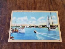Vintage Linen Postcard Entering Falmouth Harbor Cape Cod Bx1-6 picture