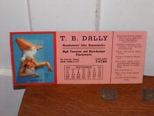 Vintage 1942 T.B. Dally. Pin-Up Ink Blotter Card picture