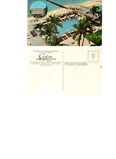 Miami Beach Surfside Plaza Hotel Swimming Pool Postcard Florida Unposted Vintage picture