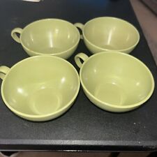 Vintage Green Plastic Coffee Cups 8oz Tea Drinking MCM Mid 60s 70s picture