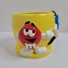 M&M's Yellow Candy Dish FTD Planter Vase Mars Ceramic Red Blue M&Ms picture
