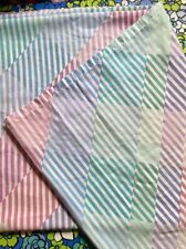 Vintage Steven’s Groovy Geometric Retro Rainbow Stripe Queen Flat Sheet Colorful picture