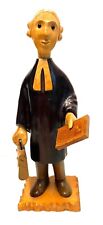 Vintage Romer Hand Carved Wooden Figure Attorney. Made In Italy. 12.5