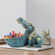 , Hippopotamus Figurine Home Sculpture with Resin, Table Sundries Key Candy Cont picture