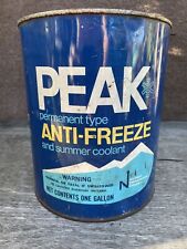 Vintage Peak Antifreeze & Summer Coolant One Gallon Empty Metal Can No Lid picture