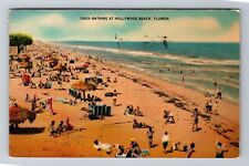 Hollywood Beach FL- Florida, Bathing, Antique, Vintage c1946 Souvenir Postcard picture