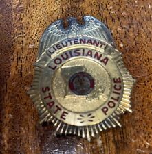 Vintage Obsolete State of Louisiana Police Badge Golden Eagle Lieutenant picture