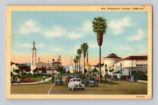 1940'S. WESTWOOD VILLAGE, CALIFORNIA. STREET VIEW. POSTCARD MM28 picture