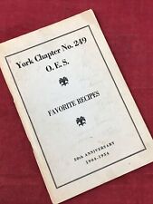 VTG 1954 Order Of The Eastern Star York Chapter 249 Cook Book Recipes OES 112 Pg picture