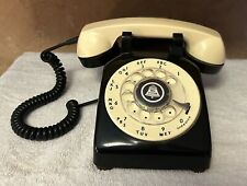 Vintage Western Electric Bell Rotary Phone Black & Creme Desk Telephone picture