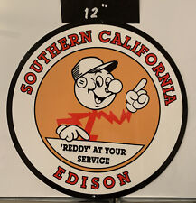 EDISON Southern CA Porcelain Like Heavy Gauge Metal Sign Utility SaleServiceGas picture