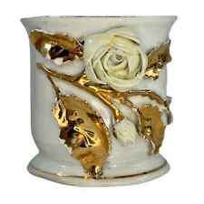 Early Shaving Mug with Applied Roses and Gold Gilt - Unique Design picture