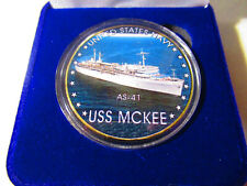 US NAVY - USS MCKEE / AS-41 Challenge Coin w/ Presentation Box picture