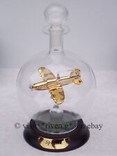 Stunning GLASS Model of a SPITFIRE in Glass Decanter 24Kt GOLD PLATED AIRCRAFT  picture