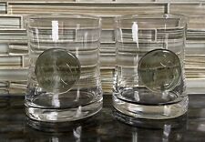 Lenox USA Turkey Eagle Green Stamp Pressed Double Old Fashioned Glasses Set Of 2 picture