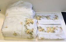 VINTAGE SEARS BEST FRENCH COUNTRY BOUQUET FLORAL PERCALE COMPLETE KING SHEET SET picture