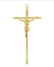 Gold Hammered Wall Crucifix Perfectly Priced for Gift Giving Size 4 in picture
