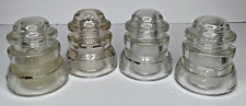 Lot 4 Glass Electrical Insulators Dominion Clear Colorless picture