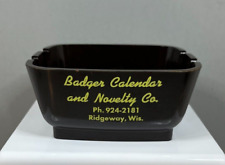 Vintage Badger Calendar and Novelty Co. Ridgeway Wisconsin Melmac Ashtray - USA picture