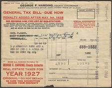 Vintage 1927 Billhead Receipt REAL ESTATE TAX BILL, Cook County, Chicago, IL picture
