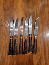 Vintage John Hull Cutlers steak knife set Sheffield England Stainless Steel picture