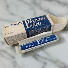 Vintage Pharmacy Advertising Dr. Pierce's Pleasant Pellets Box & Glass Vial picture