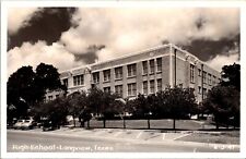 Vintage Postcards Texas. High School - Longview, Texas.  RPPC  6-J-41, Autos picture
