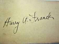HARRY A. FRANCK (D.1962) TRAVEL WRITER IN THE EARLY 20TH CENTURY SIGNED CUT COA picture