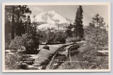 Scenic Snow Covered Mount Shasta California Eastman Studio Photo Postcard picture
