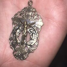 Adoration Crucifix - BRONZE  - Pendant Rosary Parts or Crafting -2
