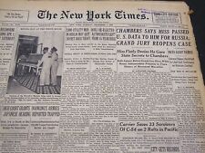 1948 DECEMBER 7 NEW YORK TIMES - CHAMBERS SAYS HISS PASSED U. S. DATA - NT 4411 picture