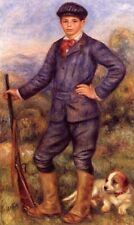 Oil painting Jean-Renoir-as-a-Hunter-Pierre-Auguste-Renoir-Oil-Painting boy dog picture