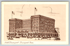 c1950s Hotel Davenport Iowa Blackhawk Hospitality Vintage Postcard picture