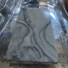 VTG Rectangle White~Gray Marble Stone Plate 8 X 4.5” Made Chelsea, Mass picture