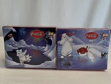 COKE PUZZLE SET 2 COCA COLA NEW THREE CHEERS SPINNING 50 PC EA #08572 5