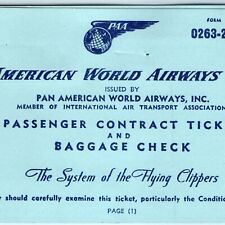 1953 Pan American World Airways System Passenger Ticket Keflavik, Iceland Vtg 2D picture