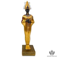 Egyptian God Osiris Statue with ancient hieroglyphics manifest details Handmade picture