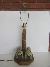 Rare Antique Cold Painted Metal Double Bulldog Dog Electrified Lamp picture