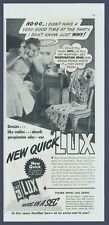 Quick Lux Laundry Soap Detergent Suds Vintage Print Ad July 1940 picture