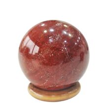 100MM Large Red Jasper Sphere Crystal Red Jasper Ball  WIth Golden Metal Stand picture