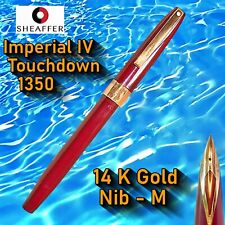 Sheaffer Imperial IV Touchdown Fountain Pen 1350 14K M Gold Nib Burgundy Working picture