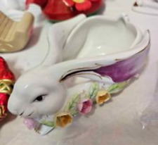RARE vintage Lenwile China Bunny Porcelain Dish Japan Ardalt Verithin 1950s-60s picture