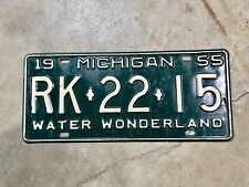 1955 Michigan License Plate RK-22-15 Water Wonderland picture