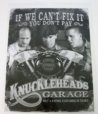 Three Stooges KNUCKLEHEADS GARAGE Retro Tin Sign Garage Wall Decor Man Cave picture