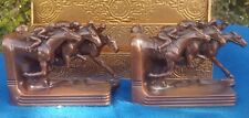 vintage Jennings Brothers Bookends, Photo Finish, jockey, horse racing, c.1927 picture
