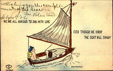 Sailing comic artist Grace Harlow~sailboat cupid SAIL WITH LOVE BOAT WILL SWAMP picture