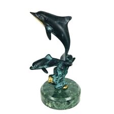 Vintage SPI Gallery Bronze and Marble Base Dolphin Art Handcrafted Sculpture picture