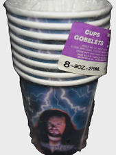 WWF Wrestling Paper Cups The Rock Stone Cold Undertaker Pack of 8 NIP Vtg 1999 picture