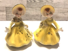 Vintage Enesco Golden Girl Yellow Salt and Pepper Shakers, Japan picture