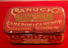 Vintage CAMERON & CAMERON Plug Cut Tin CANUCK Tobacco Can (2182) picture
